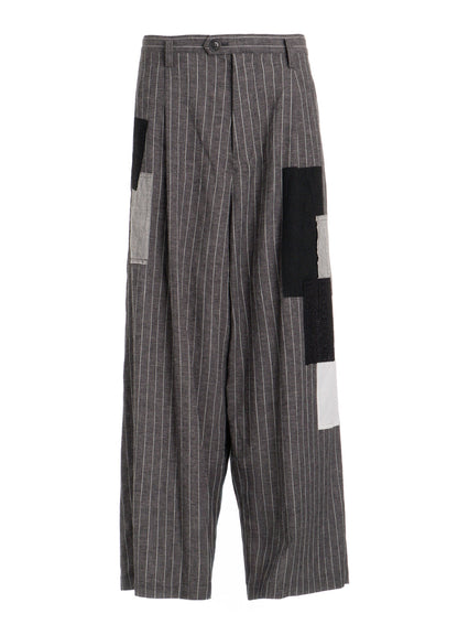 STRIPE PATCHWORK WIDE PANTS