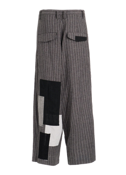 STRIPE PATCHWORK WIDE PANTS