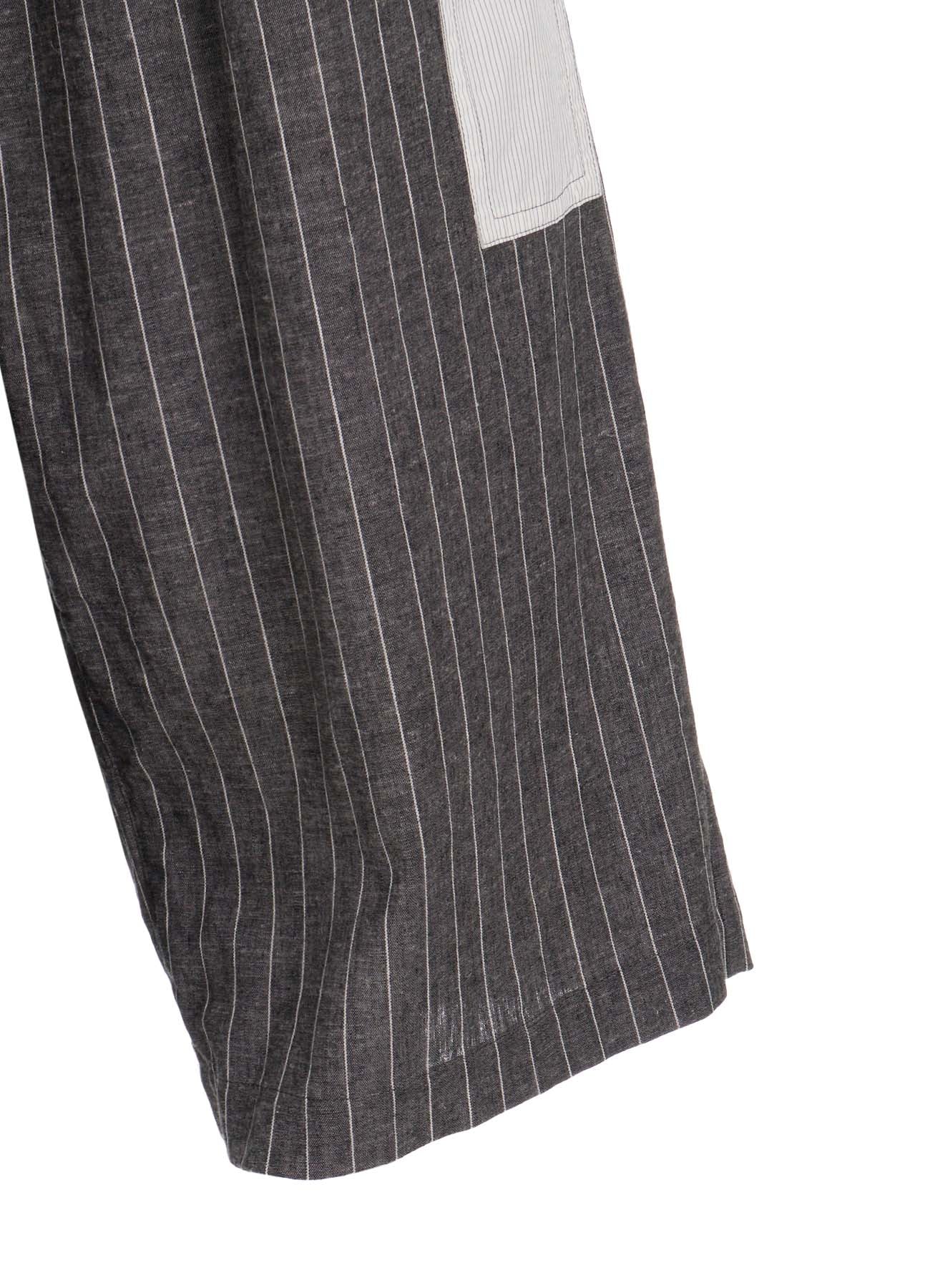STRIPE PATCHWORK WIDE PANTS