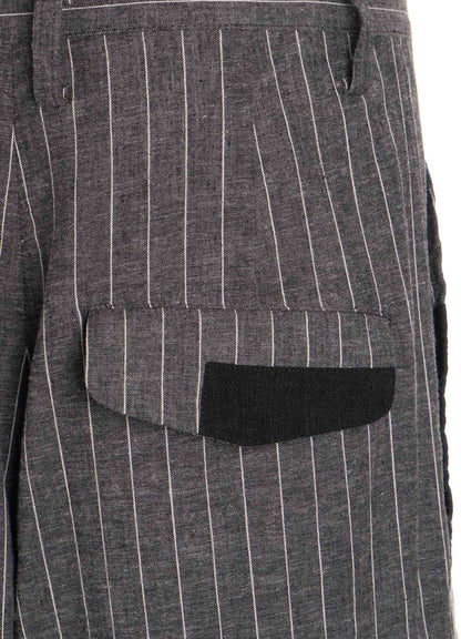STRIPE PATCHWORK WIDE PANTS