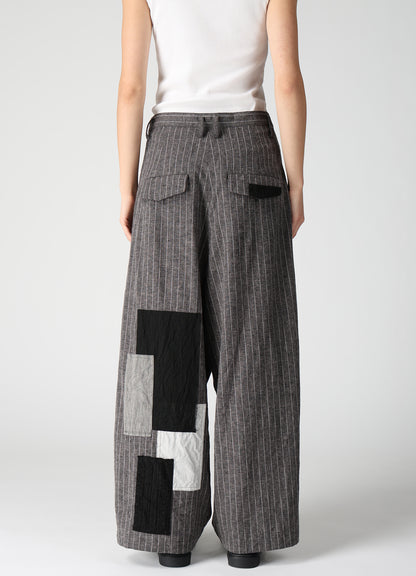 STRIPE PATCHWORK WIDE PANTS
