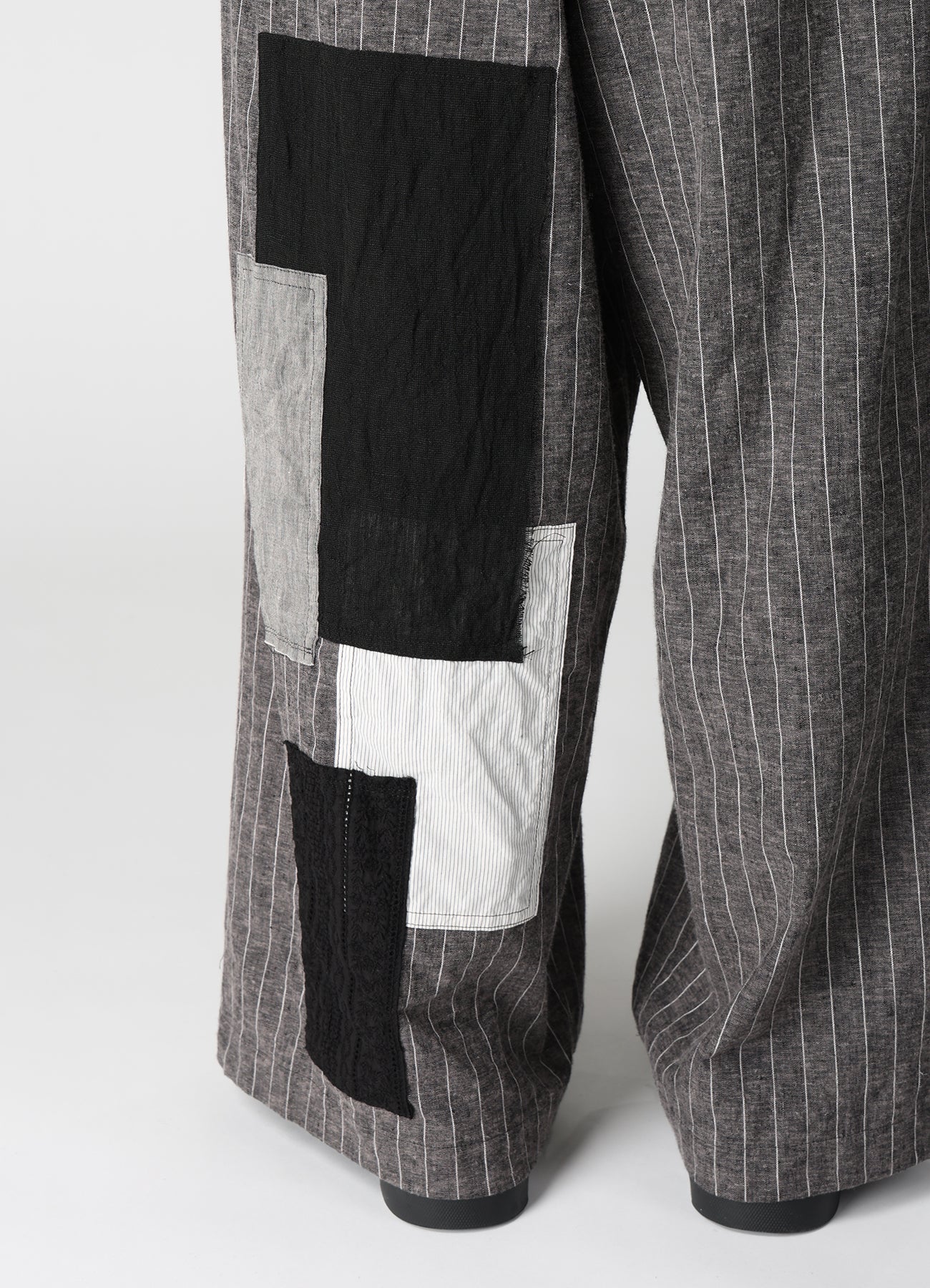 STRIPE PATCHWORK WIDE PANTS