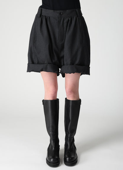 WOOL GABARDINE BALLOON SHORT PANTS