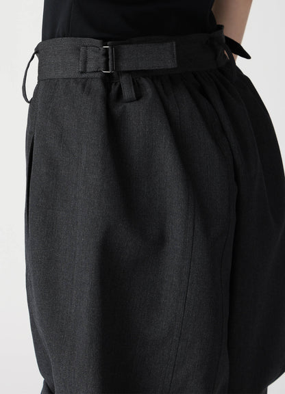 WOOL GABARDINE BALLOON SHORT PANTS