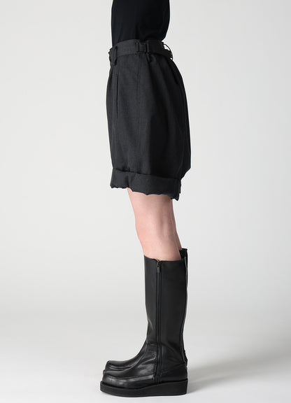 WOOL GABARDINE BALLOON SHORT PANTS