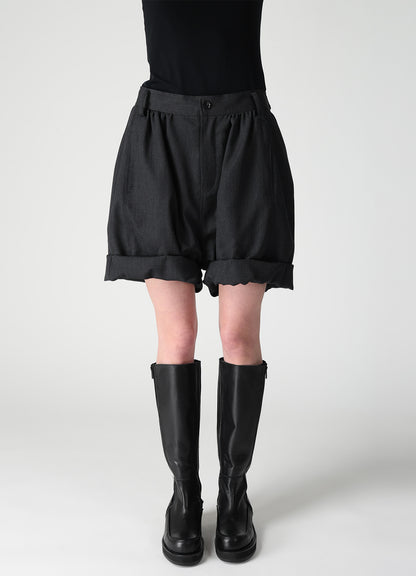 WOOL GABARDINE BALLOON SHORT PANTS