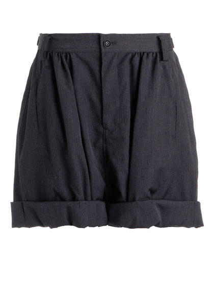 WOOL GABARDINE BALLOON SHORT PANTS