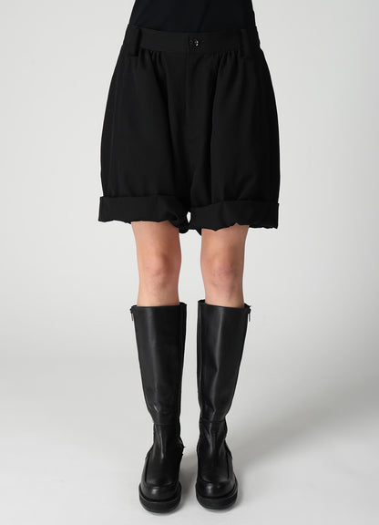 WOOL GABARDINE BALLOON SHORT PANTS