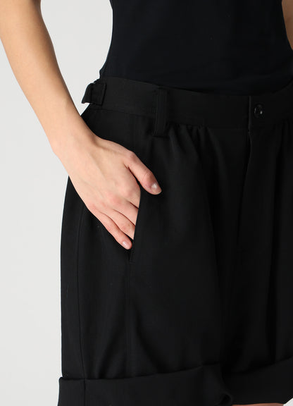 WOOL GABARDINE BALLOON SHORT PANTS