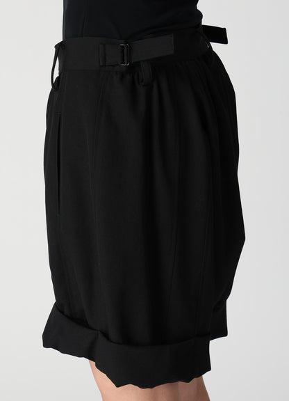 WOOL GABARDINE BALLOON SHORT PANTS