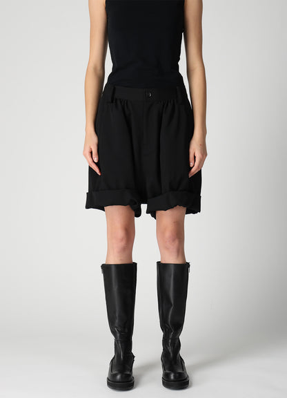 WOOL GABARDINE BALLOON SHORT PANTS