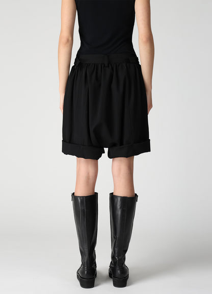 WOOL GABARDINE BALLOON SHORT PANTS