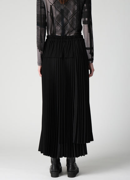 POLYESTER CREPE DE CHINE PLEATED SKIRT