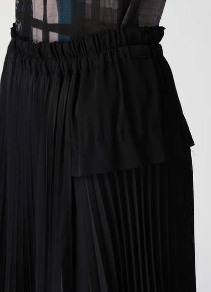 POLYESTER CREPE DE CHINE PLEATED SKIRT