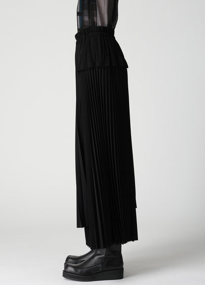 POLYESTER CREPE DE CHINE PLEATED SKIRT