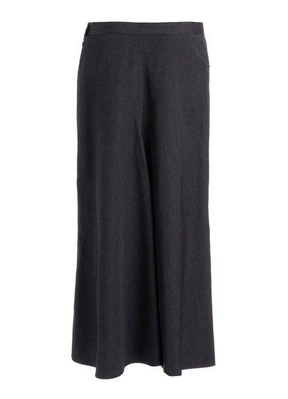 WOOL GABARDINE SEMI FLARE LONG SKIRT