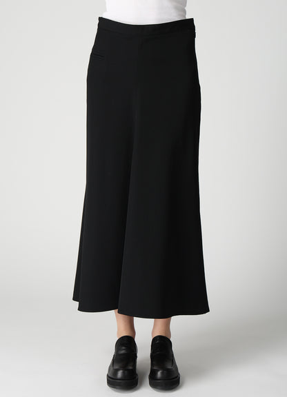 WOOL GABARDINE SEMI FLARE LONG SKIRT