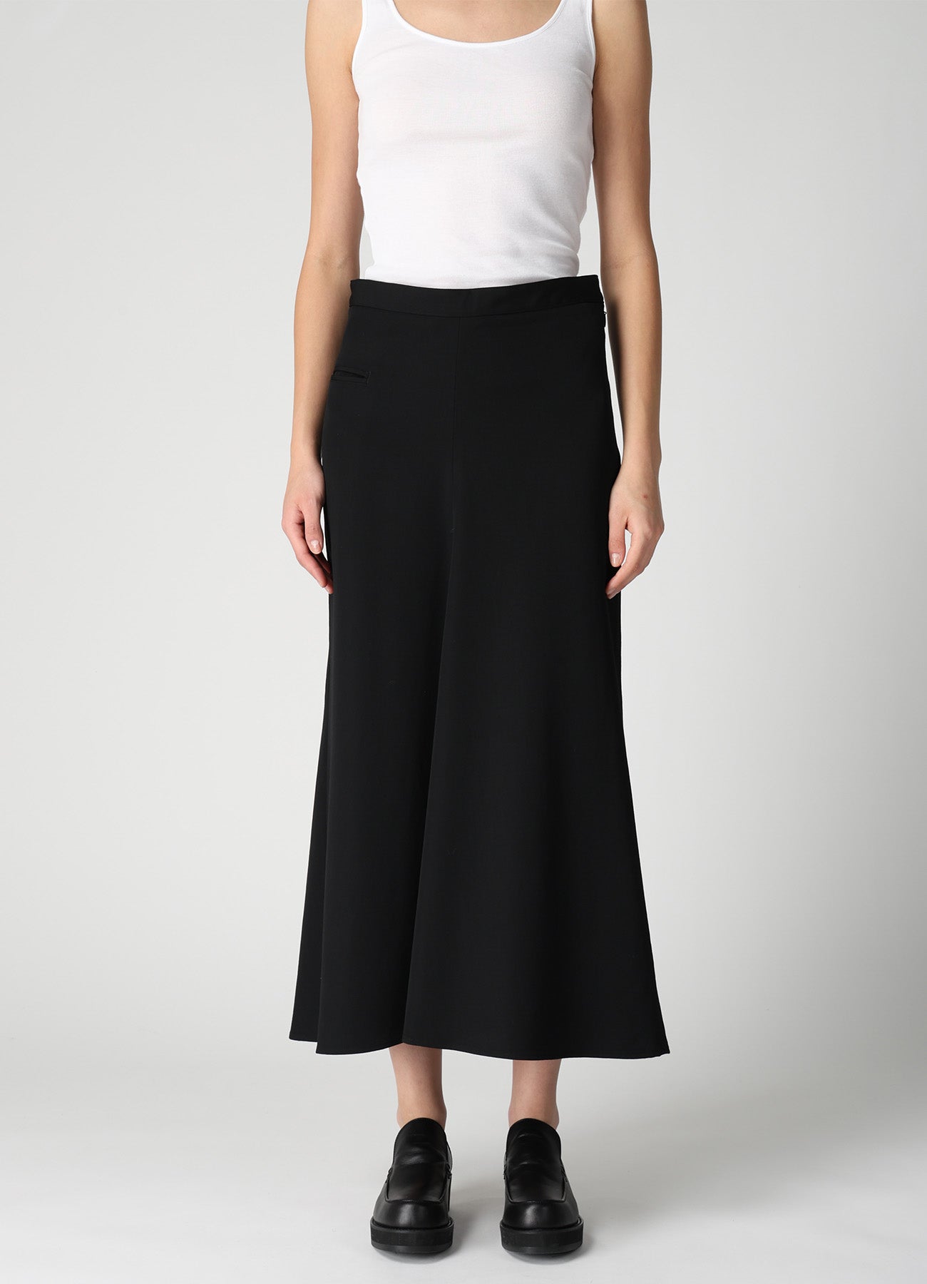 WOOL GABARDINE SEMI FLARE LONG SKIRT – THE SHOP YOHJI YAMAMOTO