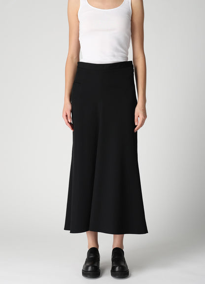 WOOL GABARDINE SEMI FLARE LONG SKIRT
