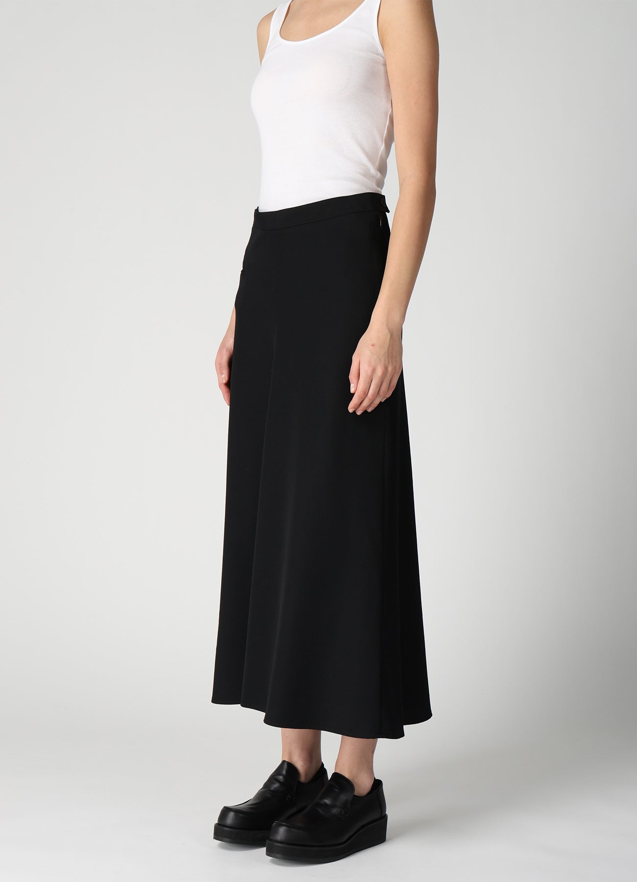 WOOL GABARDINE SEMI FLARE LONG SKIRT – THE SHOP YOHJI YAMAMOTO