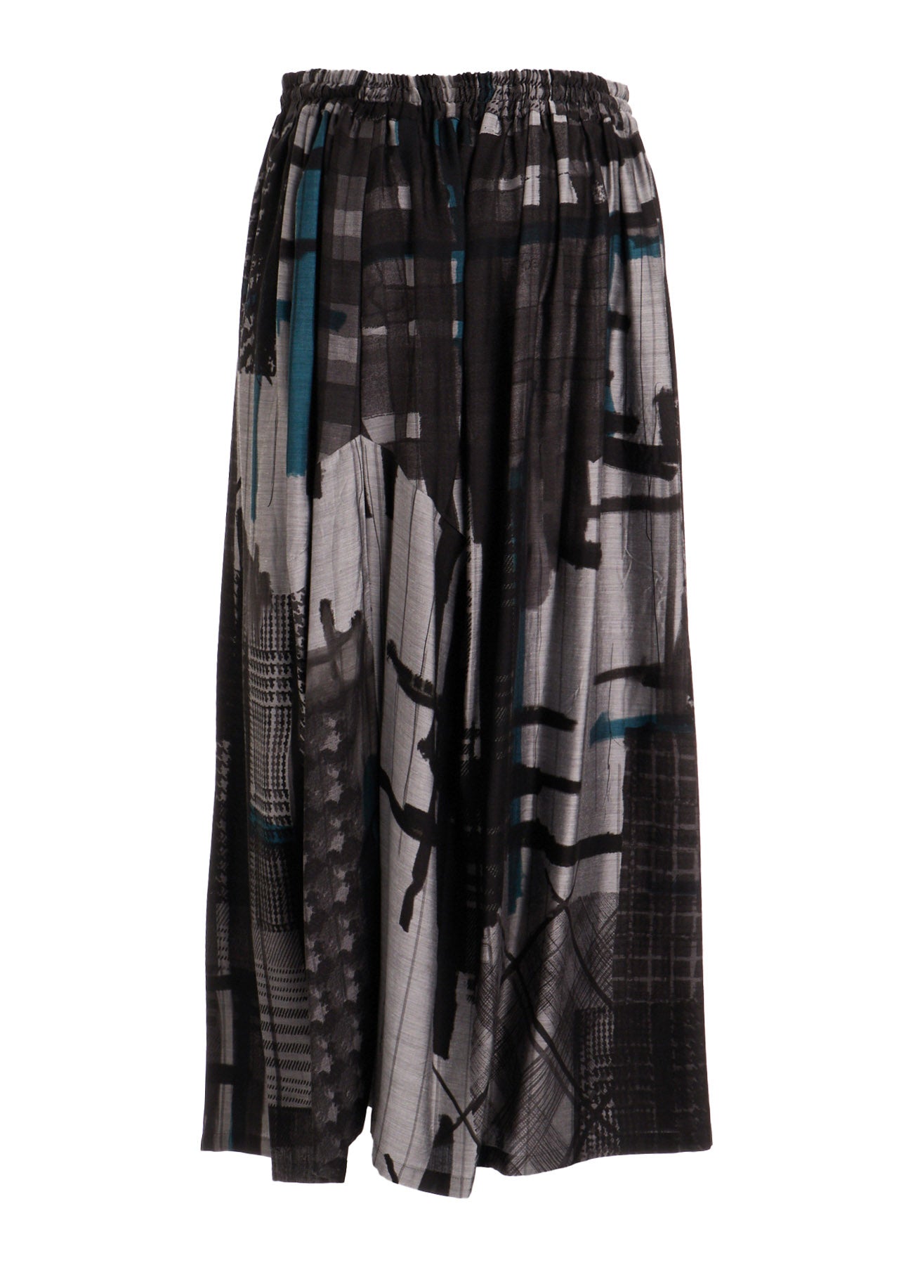 CU/DUNGAREE TWILL PLAID PRINT GATHER SKIRT