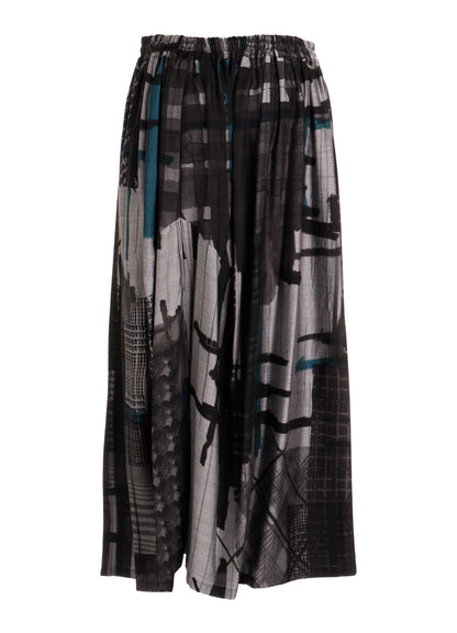 CU/DUNGAREE TWILL PLAID PRINT GATHER SKIRT