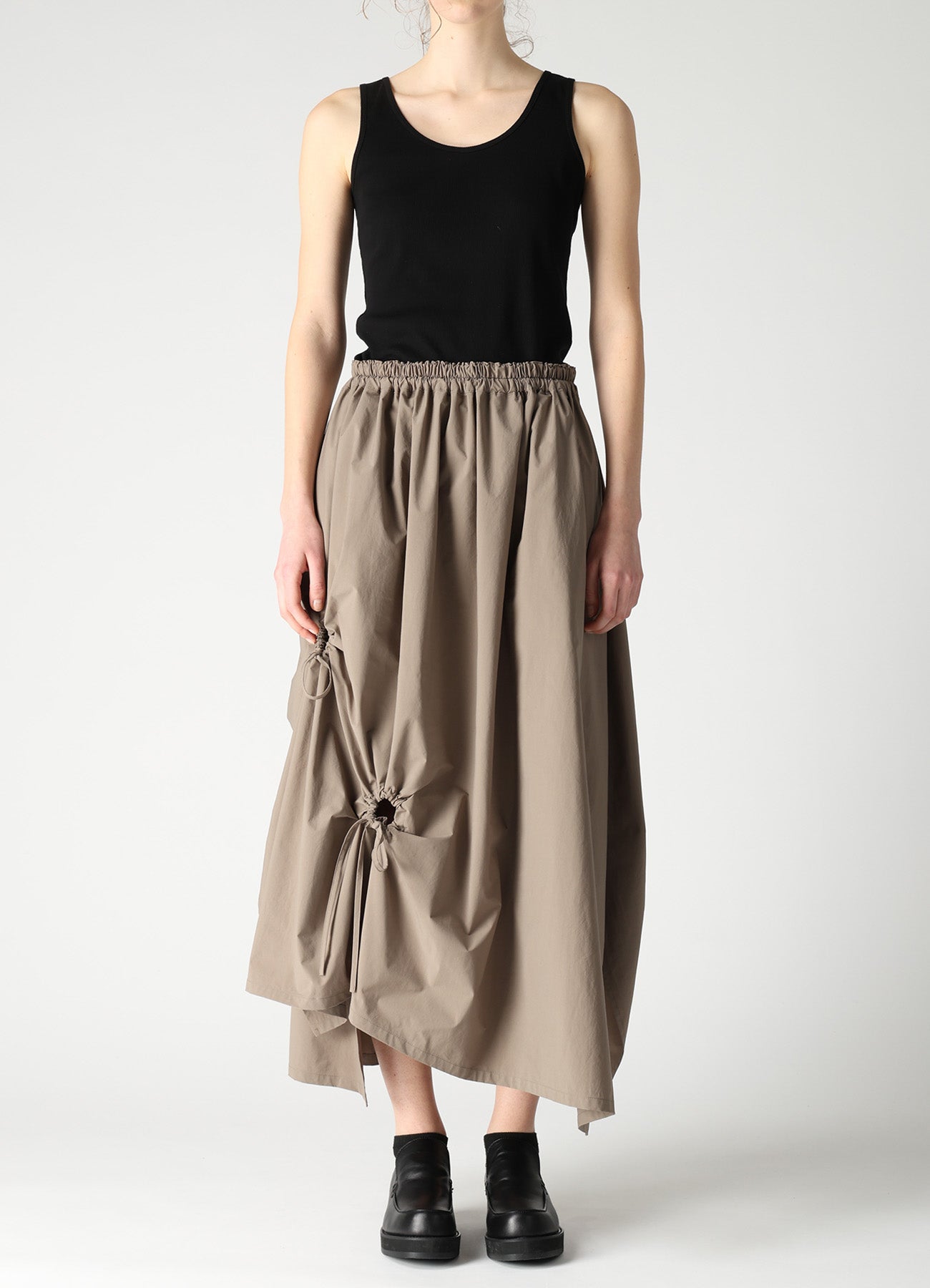 POLYESTER TYPEWRITER CIRCLE GATHER SKIRT