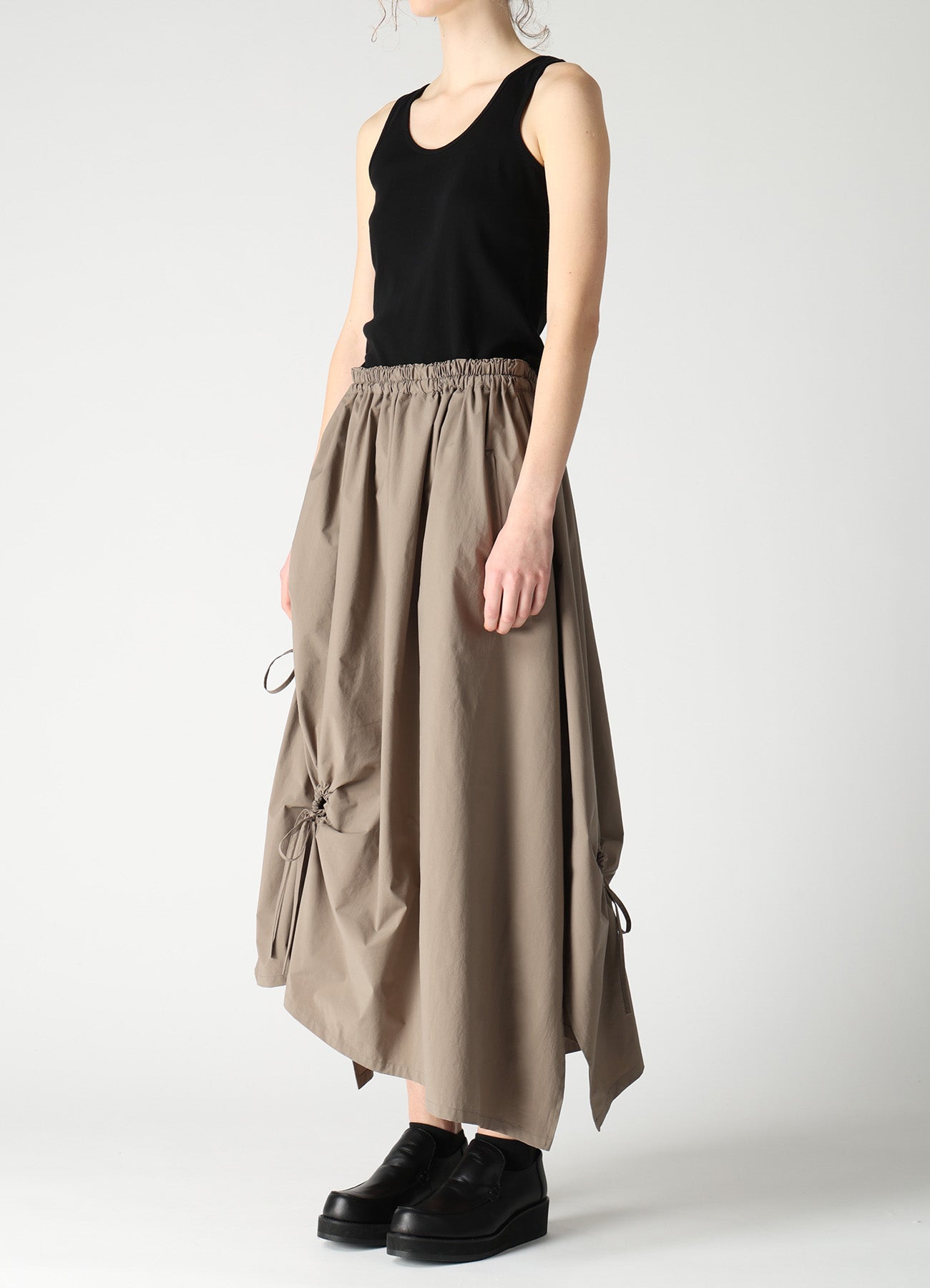 POLYESTER TYPEWRITER CIRCLE GATHER SKIRT