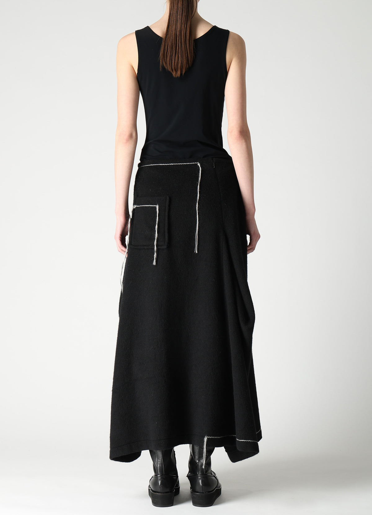LIGHT SHAGGY BIG STITCH FLARE SKIRT
