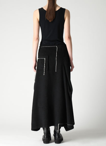 LIGHT SHAGGY BIG STITCH FLARE SKIRT