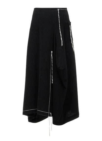 LIGHT SHAGGY BIG STITCH FLARE SKIRT