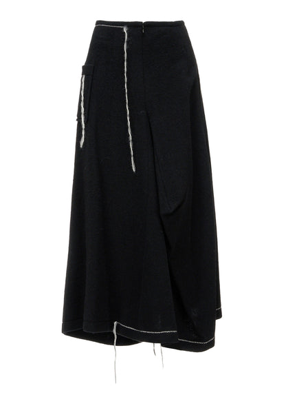 LIGHT SHAGGY BIG STITCH FLARE SKIRT