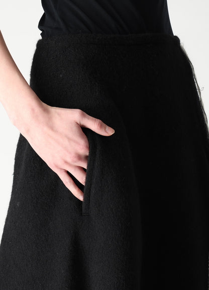 LIGHT SHAGGY BIG STITCH FLARE SKIRT