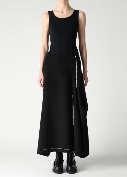 LIGHT SHAGGY BIG STITCH FLARE SKIRT
