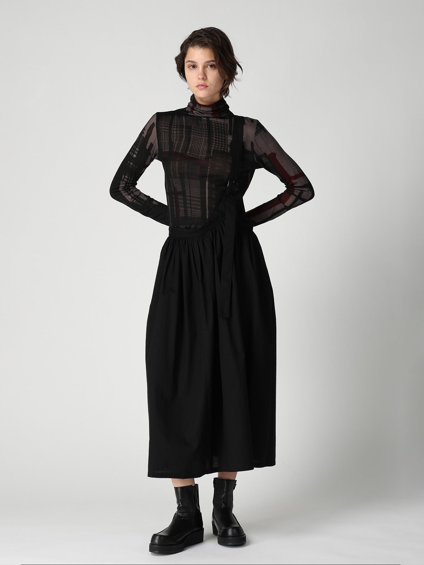 [Y's BORN PRODUCT] SINGLE SHOULDER STRAP SKIRT