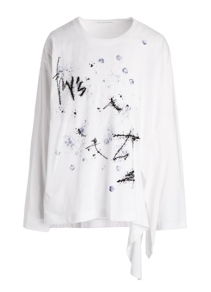 30/- JERSEY Y'S LOGO PRINT SIDE SLIT LONG SLEEVE T-SHIRTS