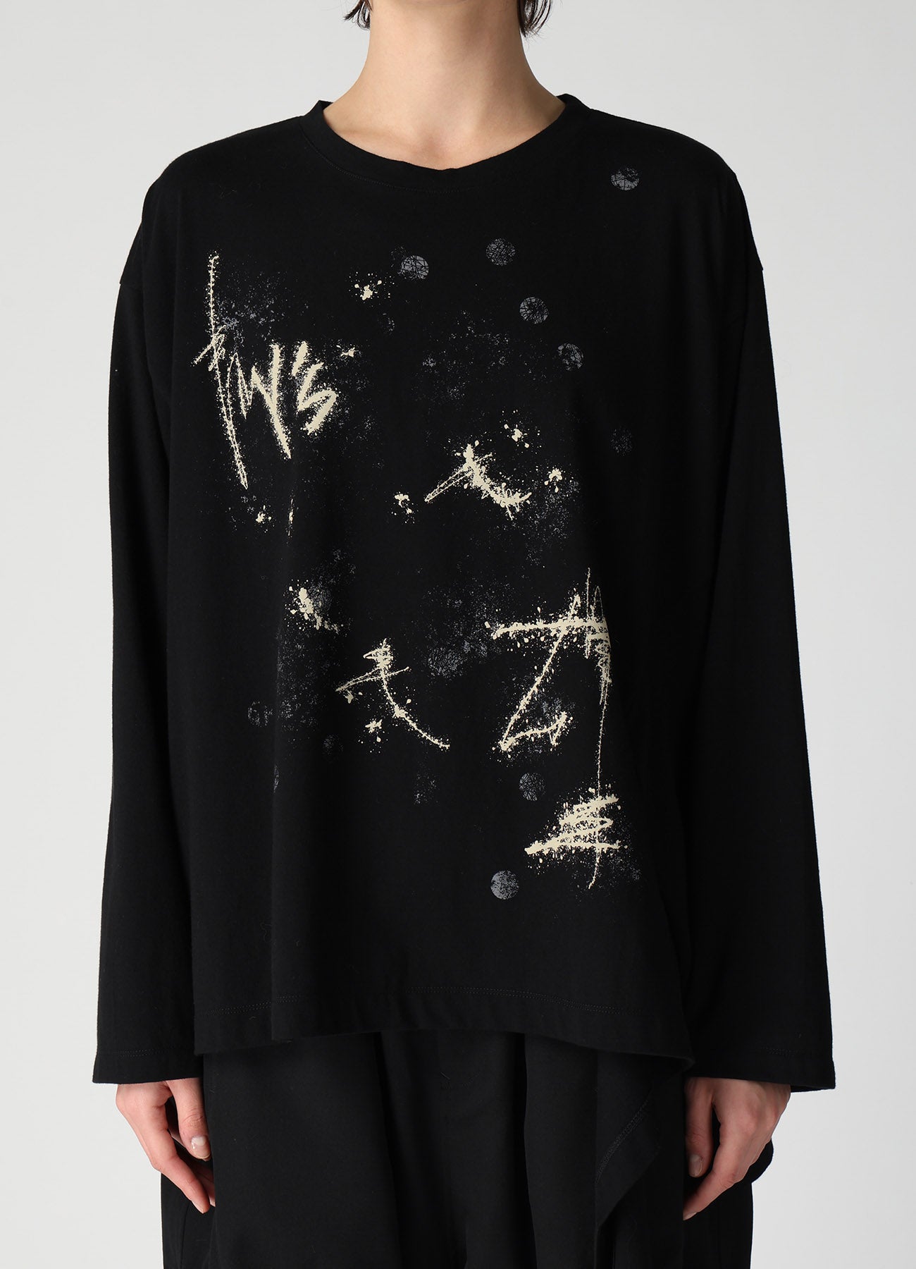 30/- JERSEY Y'S LOGO PRINT SIDE SLIT LONG SLEEVE T-SHIRTS