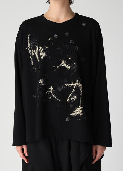 30/- JERSEY Y'S LOGO PRINT SIDE SLIT LONG SLEEVE T-SHIRTS