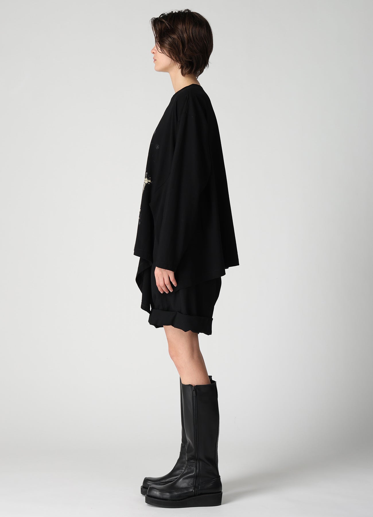 30/- JERSEY Y'S LOGO PRINT SIDE SLIT LONG SLEEVE T-SHIRTS