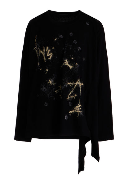 30/- JERSEY Y'S LOGO PRINT SIDE SLIT LONG SLEEVE T-SHIRTS
