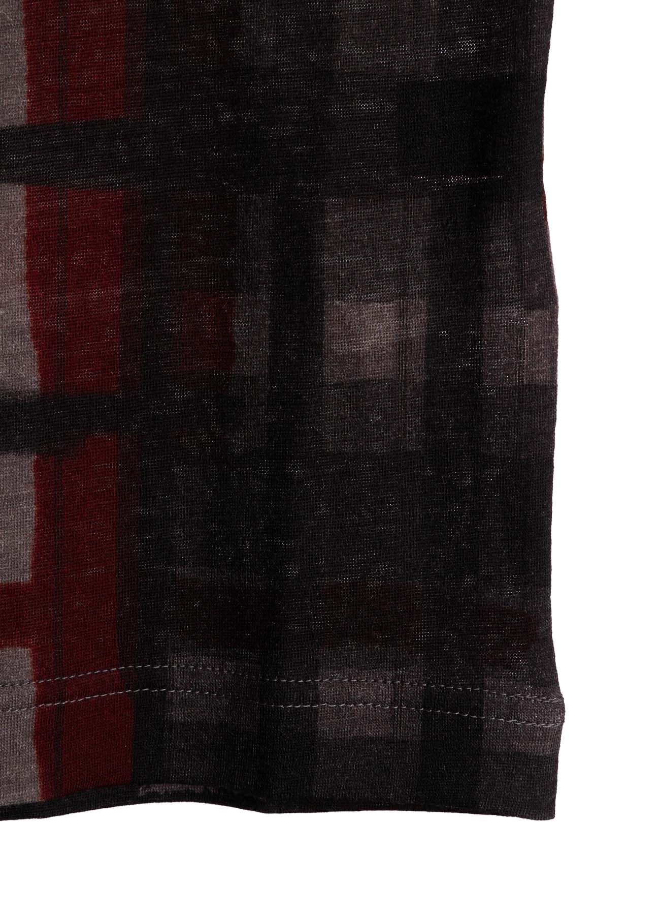 WOOL JERSEY PLAID PRINT LONG SLEEVE T-SHIRTS