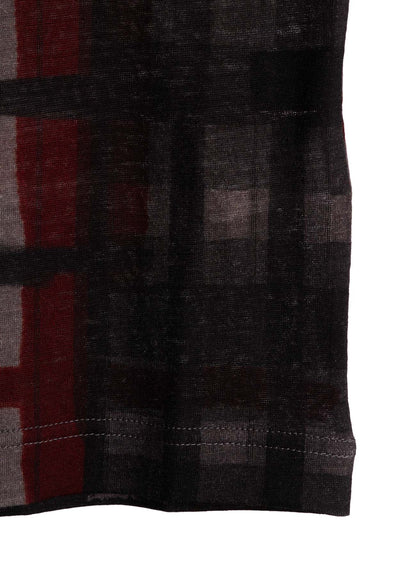 WOOL JERSEY PLAID PRINT LONG SLEEVE T-SHIRTS