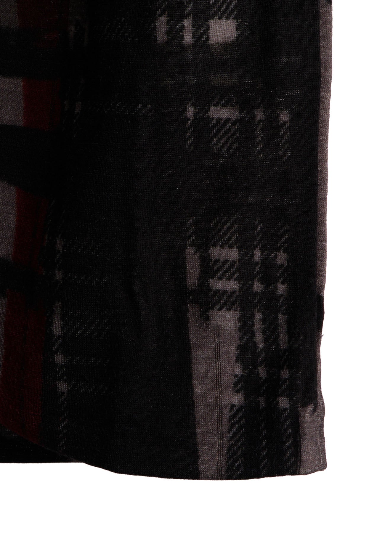 WOOL JERSEY PLAID PRINT LONG SLEEVE CARDIGAN