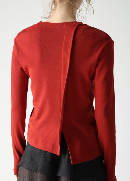 RIB PANEL LONG SLEEVE T-SHIRT