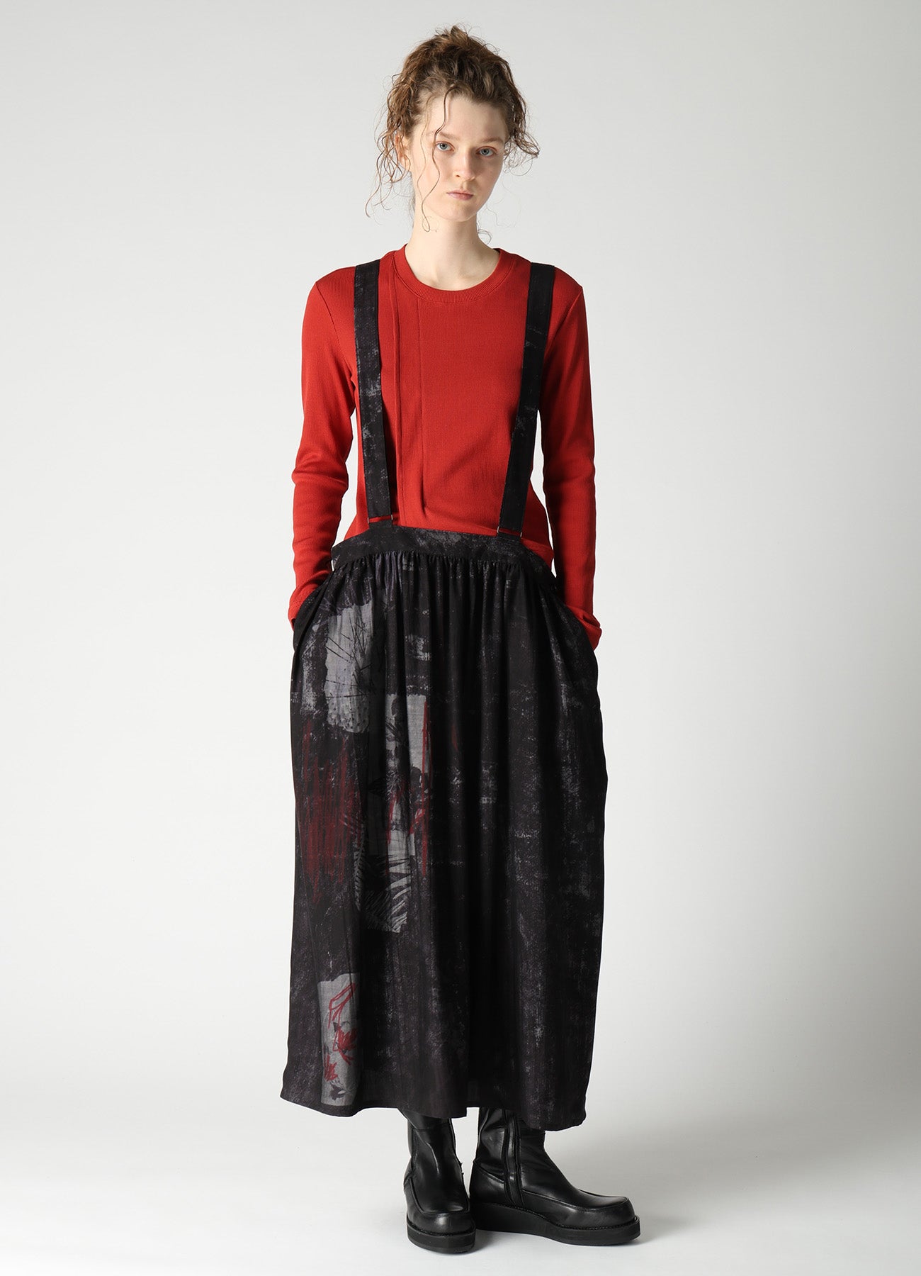 RIB PANEL LONG SLEEVE T-SHIRT