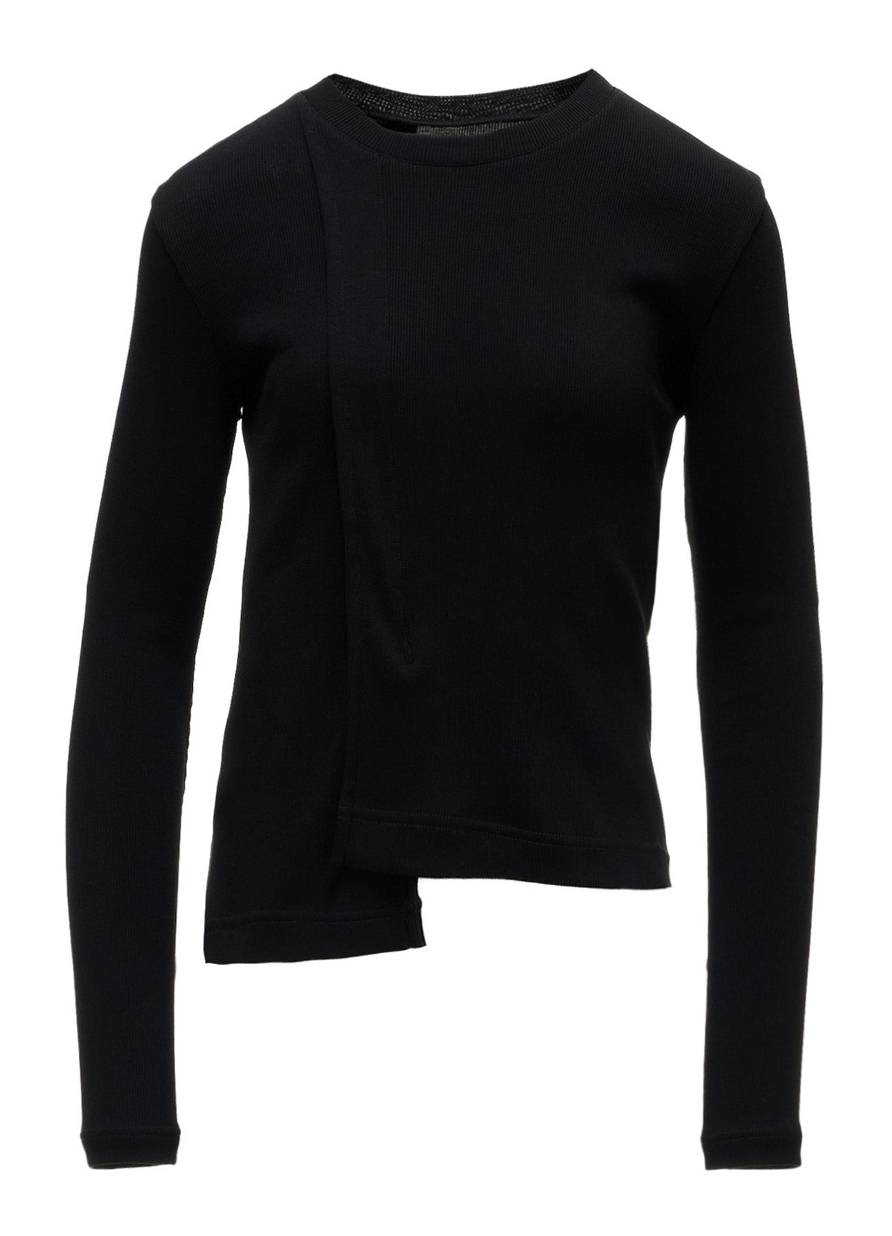 RIB PANEL LONG SLEEVE T-SHIRT