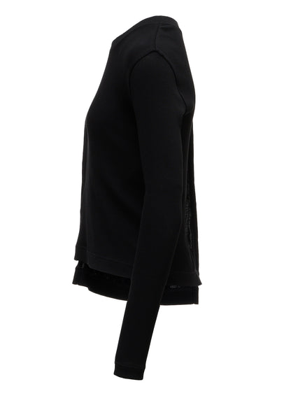 RIB PANEL LONG SLEEVE T-SHIRT
