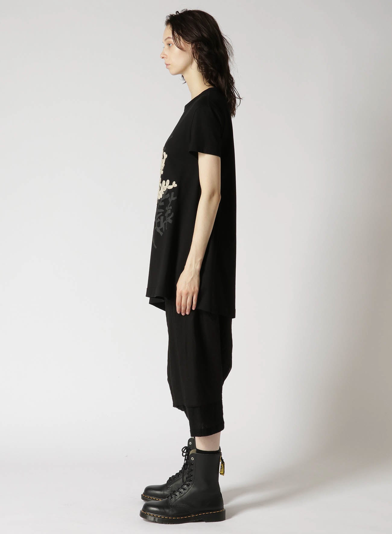 RIB PANEL SHORT HIGH NECK T-SHIRT
