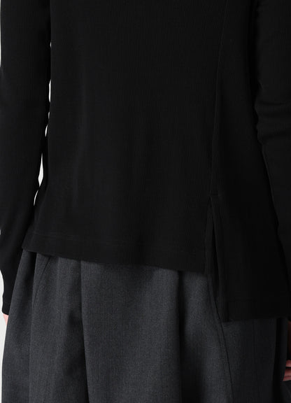RIB PANEL SHORT HIGH NECK T-SHIRT