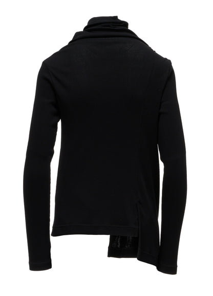 RIB PANEL SHORT HIGH NECK T-SHIRT